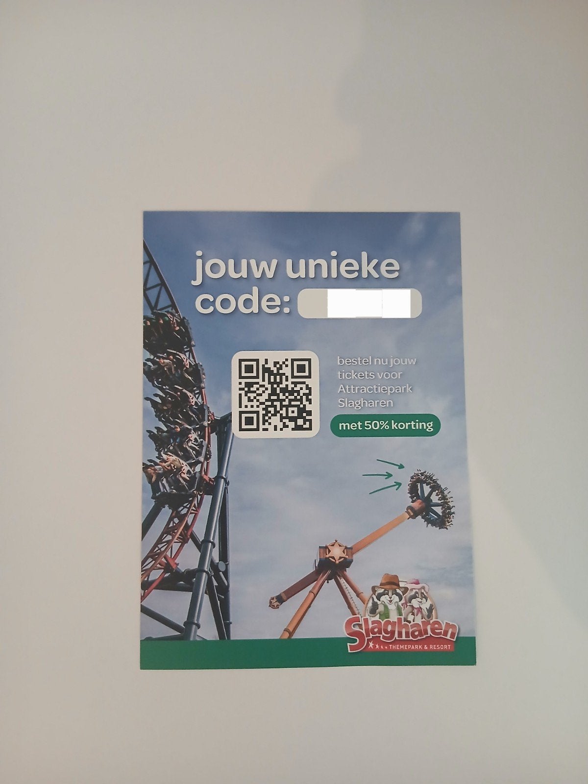 50% kortings voucher op 4 tickets van slagharen, Drie personen of meer, Kortingskaart