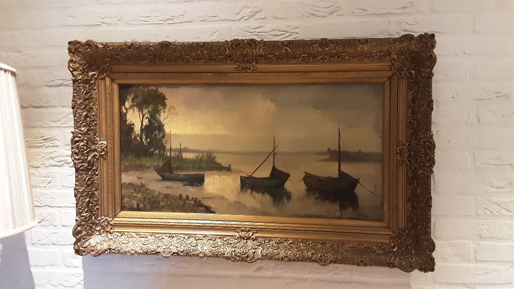 Schilderij van van der HEIJDEN, Antiek en Kunst, Ophalen