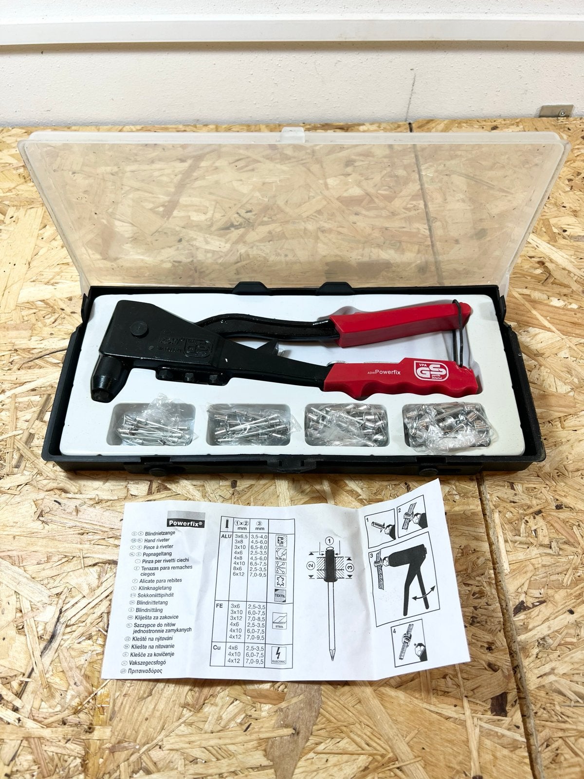 Powerfix Blindklinknageltang met klinknagels, Doe-het-zelf en Verbouw, Gereedschap | Handgereedschap, Ophalen of Verzenden, Nieuw