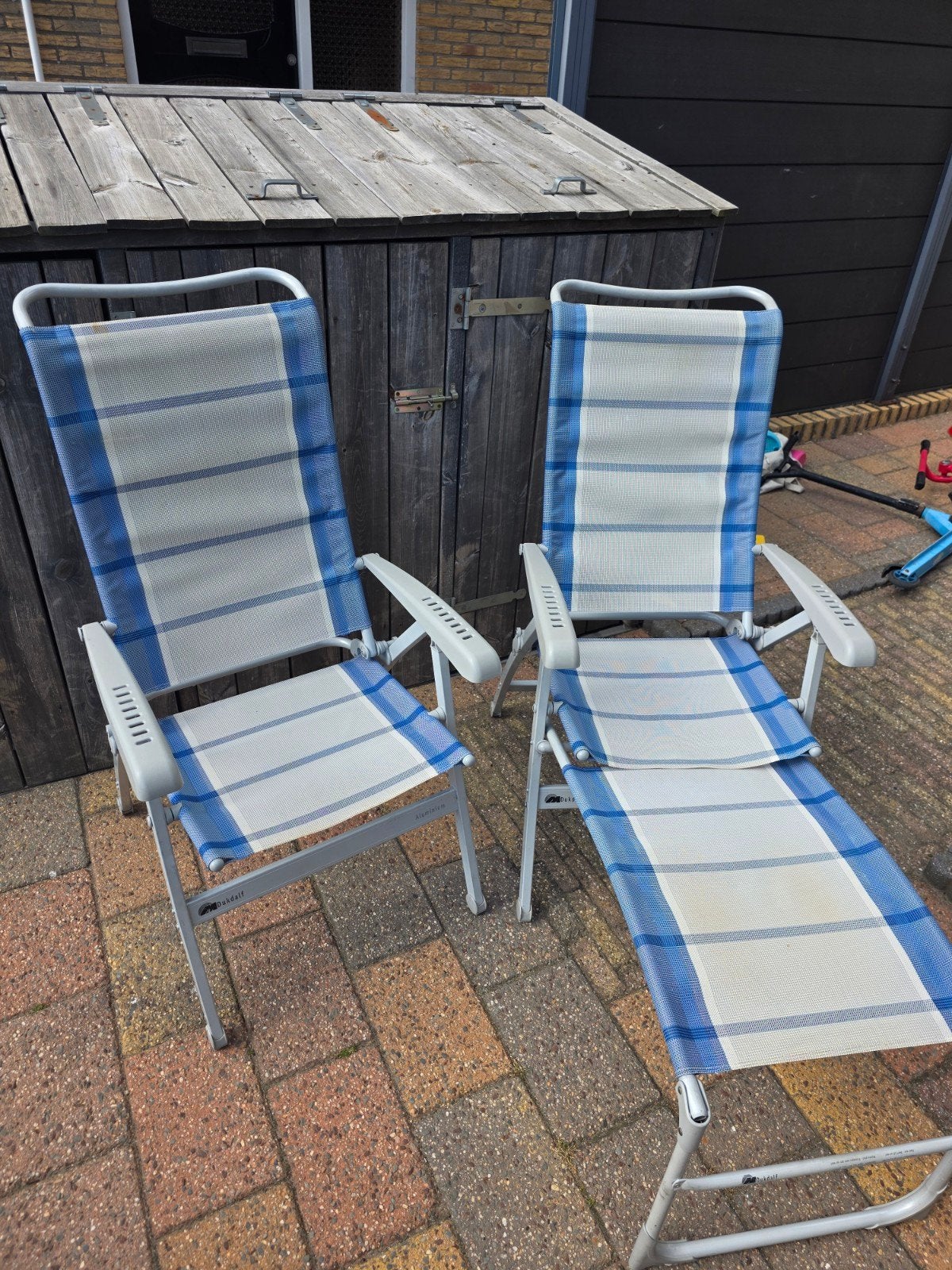 Dukdalf campingstoelen met voetenbankje, Ophalen of Verzenden