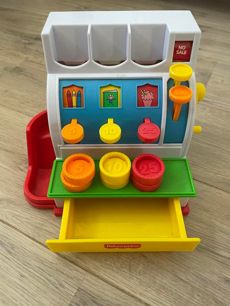 Fisher-Price Speelgoed Kassa met Munten en Geluiden, Ophalen of Verzenden, Zo goed als nieuw, Jongen of Meisje