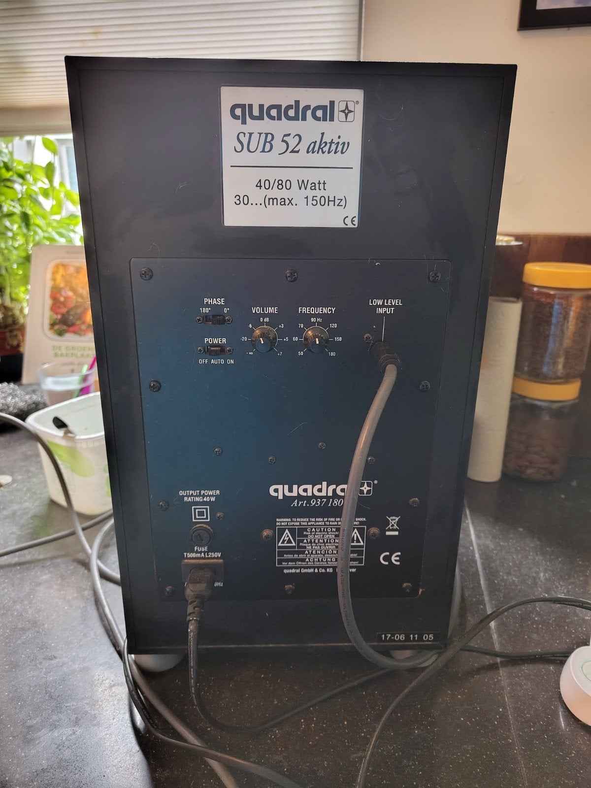 Quadral SUB 52 aktiv subwoofer - Krachtige bas, Gebruikt, Subwoofer, Geschikt voor surround/home cinema, Minder dan 60 watt