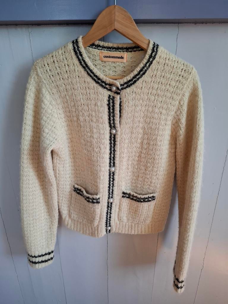Crèmekleurig "Custommade" wollen dames vest. Mt.36/S., Overige kleuren, Custommade, Ophalen of Verzenden, Zo goed als nieuw