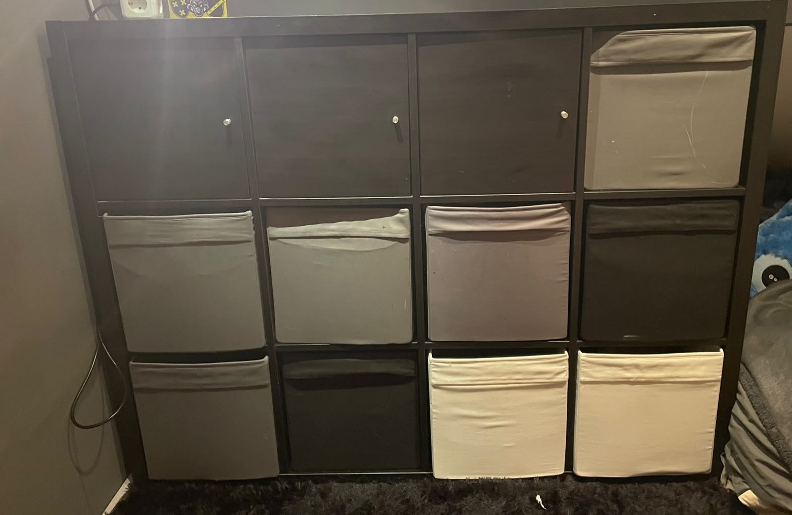 IKEA Kallax kast met 12 vakken en 9 opbergmanden, Ophalen, Gebruikt