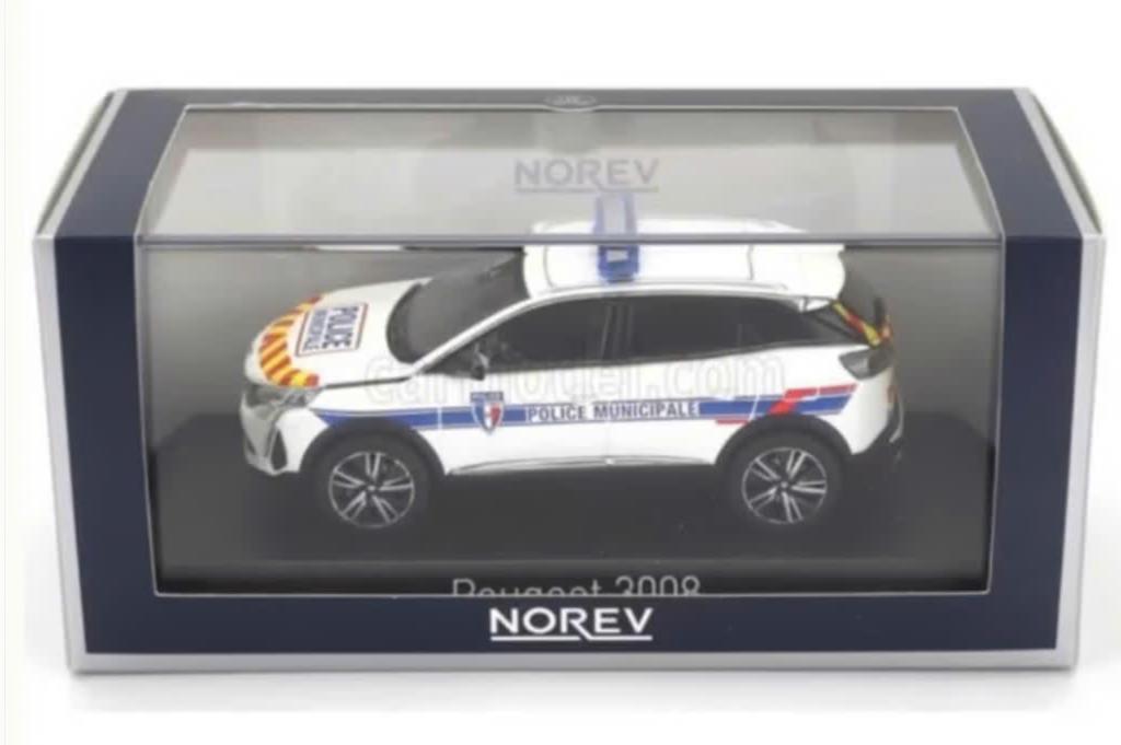 Peugeot 3008 2023 Police Municipale strip.1:43 NOREV 473949, Verzenden, Nieuw, Auto, Norev