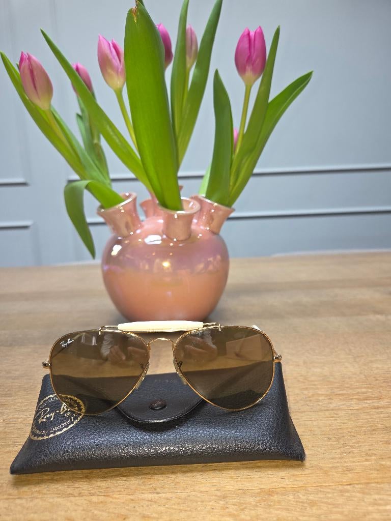 Aviator outdoorsman 2 Rayban, Gebruikt, Zonnebril, Bruin, Verzenden
