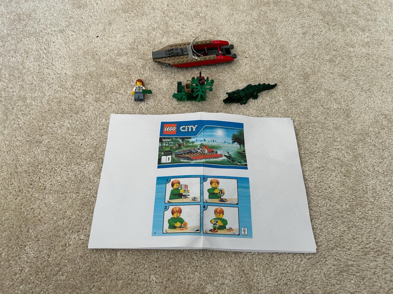 60067 lego boef boot compleet incl poppetje incl instructie, City, Lego, Ophalen of Verzenden, Zo goed als nieuw