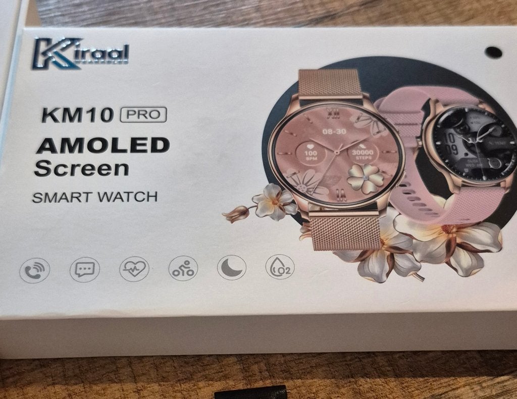 Smart Watch Kiraal km 10 pro zwart, Gebruikt, Onbekend, Zwart, Ophalen of Verzenden