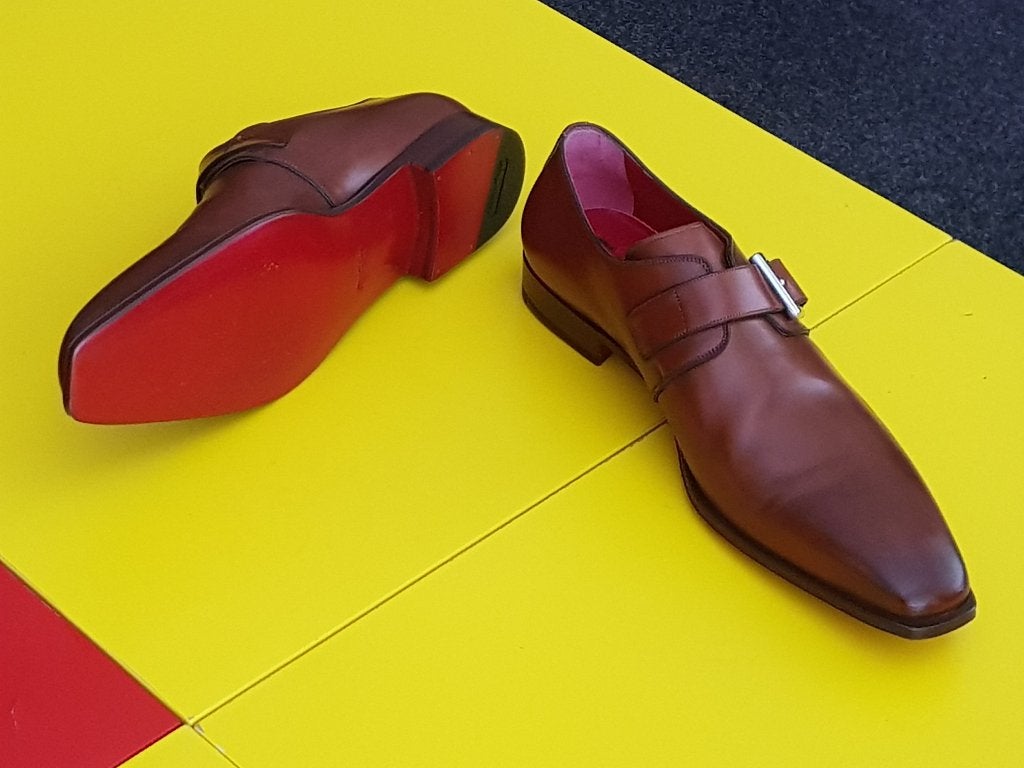 Nieuw Santoni Oger  gesp schoenen met bruine kleur maat 11, Ophalen, Bruin, Nieuw, Gespschoenen