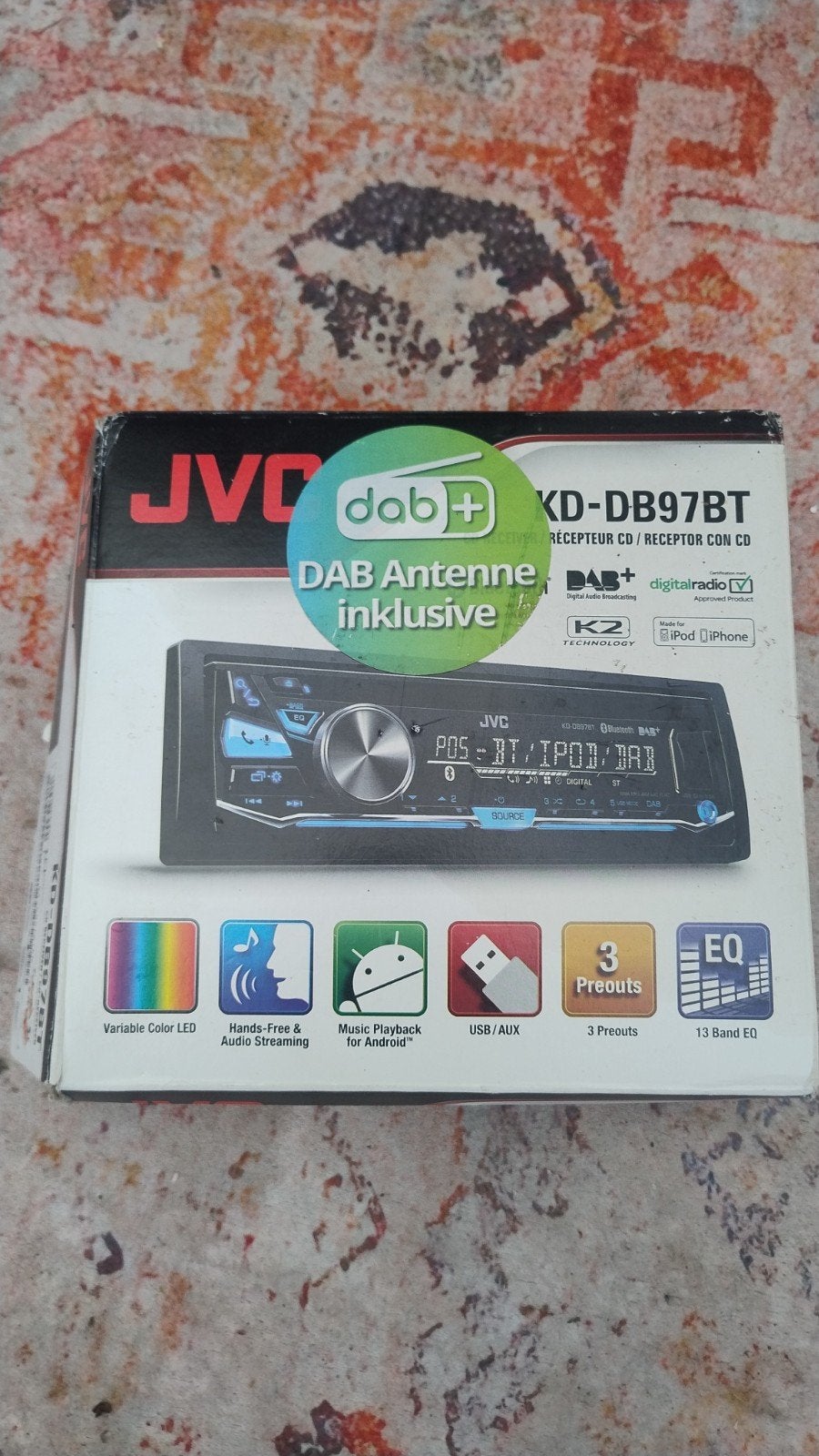 JVC KD-DB97BT DAB+ Autoradio met Bluetooth en USB, Ophalen of Verzenden, Gebruikt