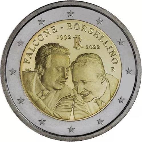 2 Euro Italie 2022 - Falcone en Borselino - UNC, Postzegels en Munten, Verzenden, Italië, 2 euro, Losse munt