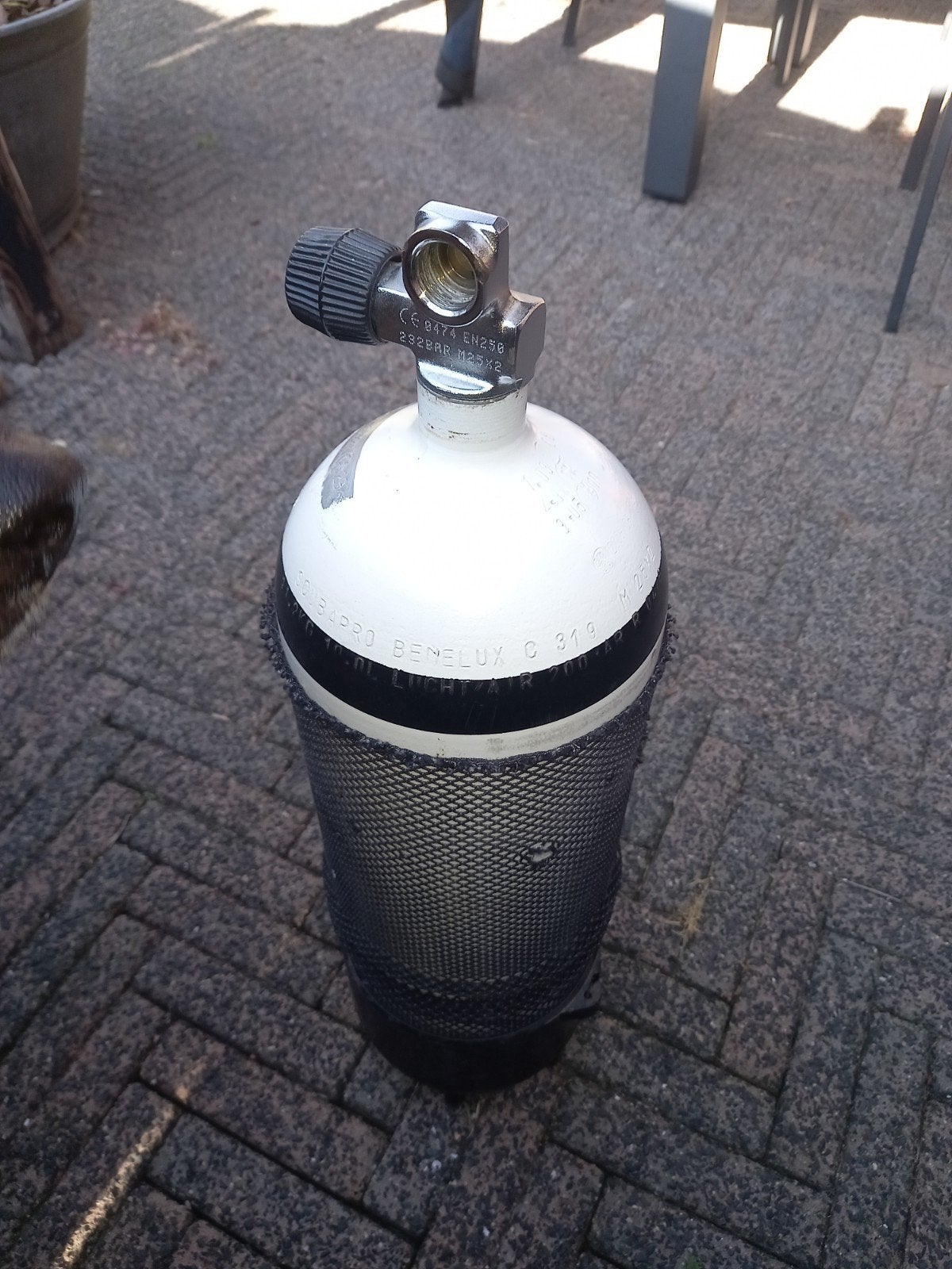 Duikfles 10liter  200BAR M25X2 - met keur, Ophalen, Zo goed als nieuw, Duikfles