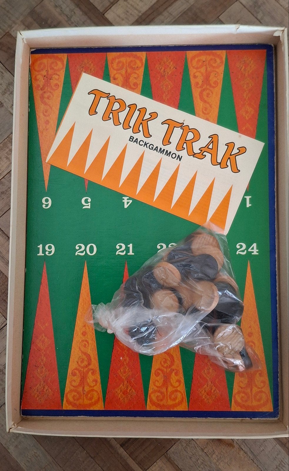 Vintage Trik Trak Backgammon, Een of twee spelers, Ophalen