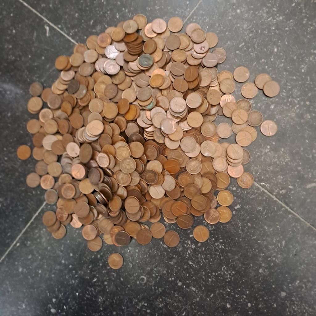 Pot met koperen 1 cent munten, bijna 2 kg, Postzegels en Munten, Munten | Nederland, Verzenden, Koningin Juliana, 1 cent, Setje