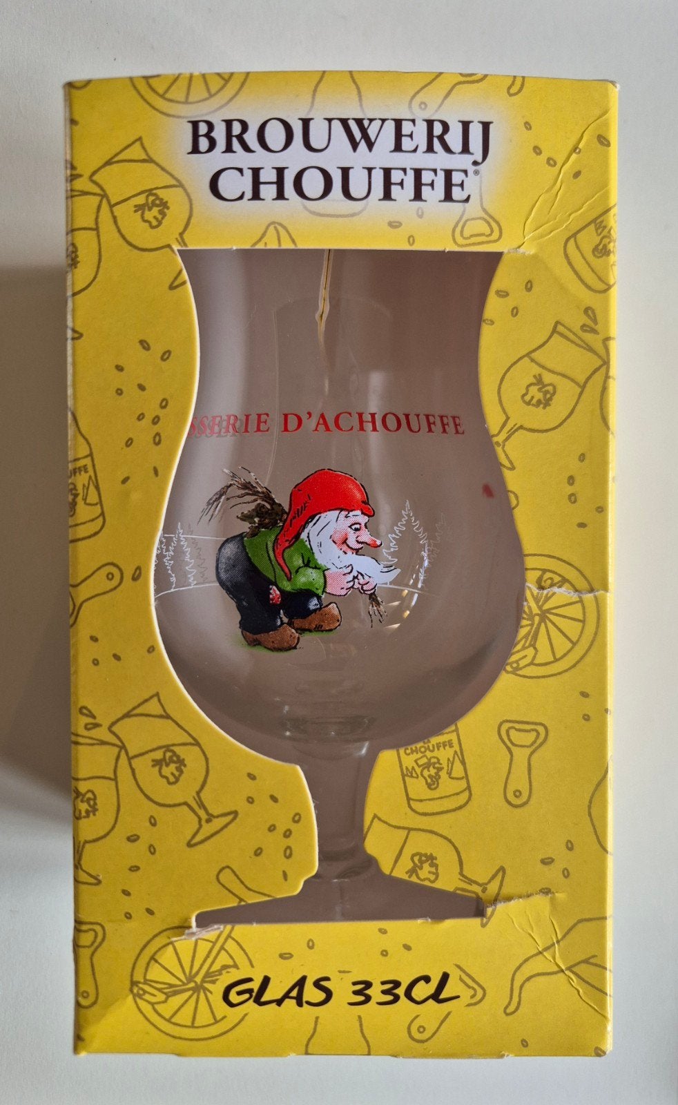 Brouwerij Chouffe Bierglas 33cl - Nieuw in doos, Nieuw, Ophalen of Verzenden, Meerkleurig, Overige merken