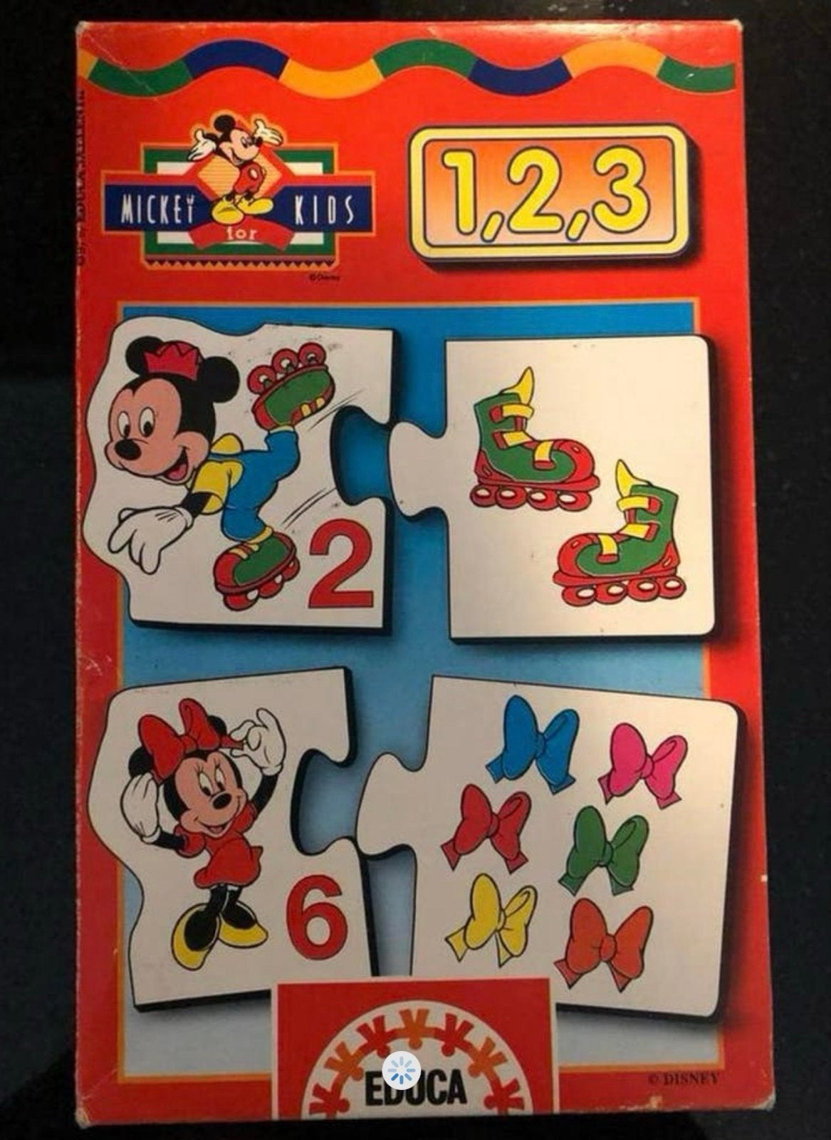 Mickey Kids 1,2,3 Educatief Puzzelspel - Leren Tellen, Ophalen of Verzenden, Zo goed als nieuw, Puzzelen