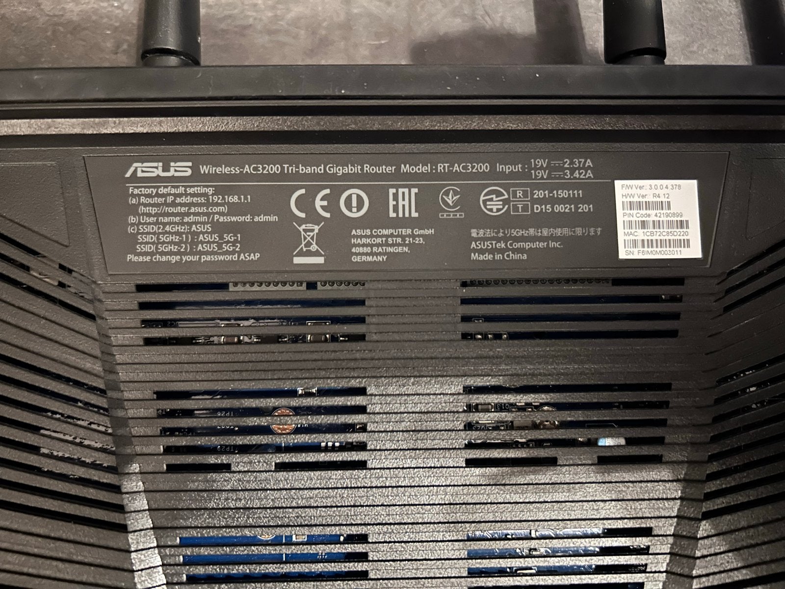 ASUS RT-AC3200 Tri-band Gigabit Router, Computers en Software, Routers en Modems, Gebruikt, Router, Ophalen