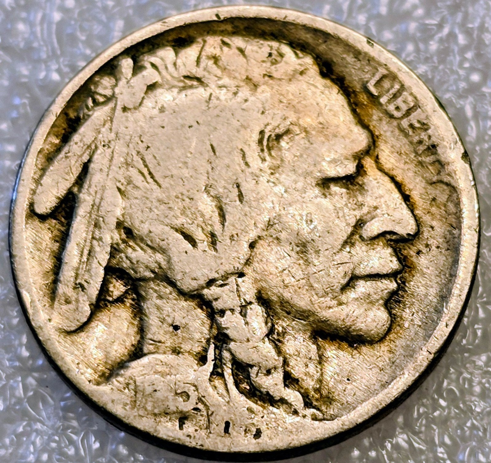 Zeldzame 1915 Buffalo Nickel - Vijf Cents VS Munt, Ophalen of Verzenden, Losse munt