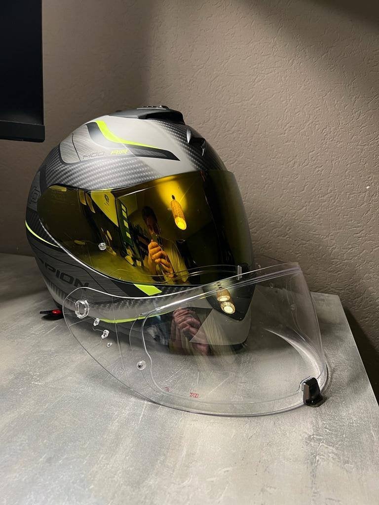 Scorpion EXO-1400 EVO Air Attune Grey/Yellow integraalhelm., Overige merken, M, Dames, Ophalen of Verzenden