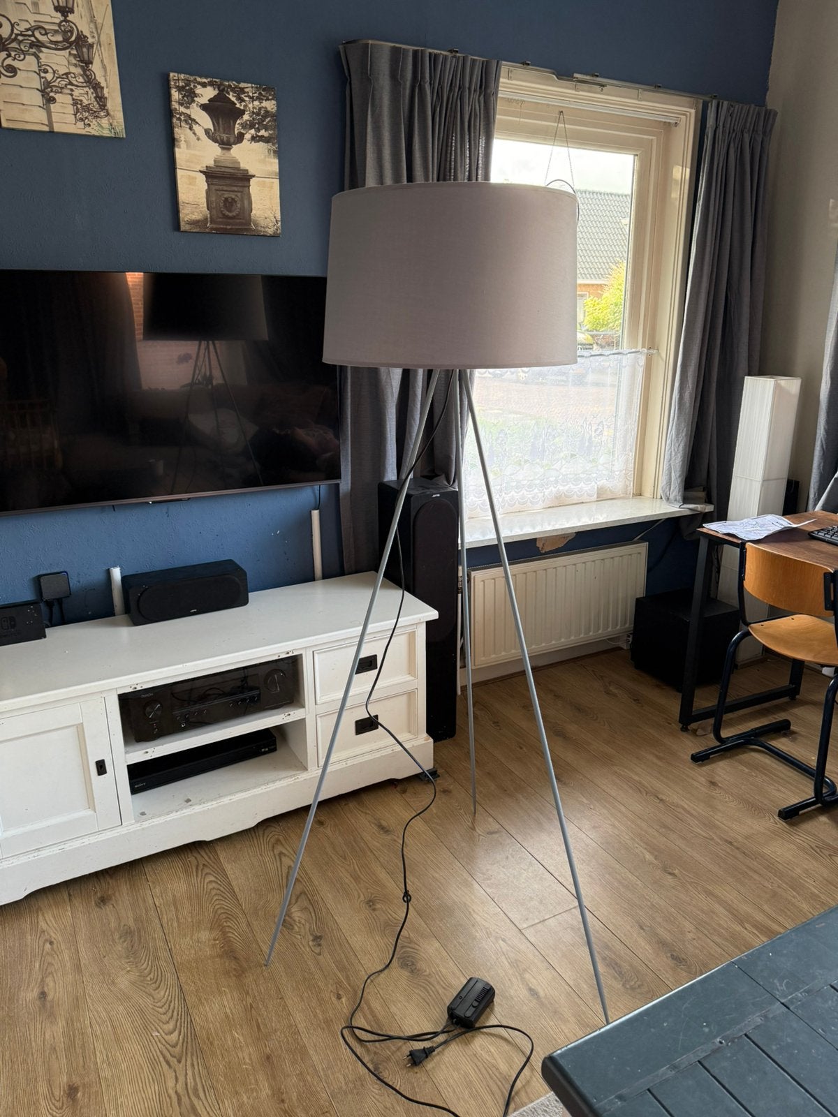 Vloerlamp, Huis en Inrichting, Lampen | Vloerlampen, Ophalen, 100 tot 150 cm, Zo goed als nieuw, Metaal