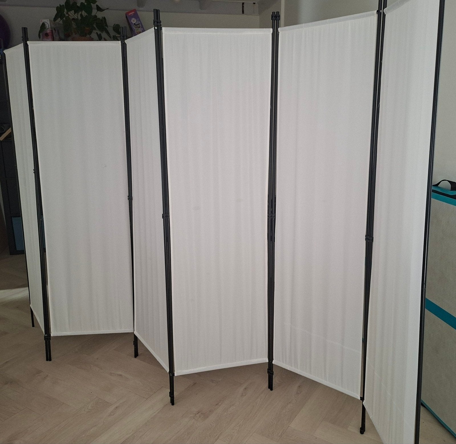 vidaXL Kamerscherm 6 panelen 300x180 cm crèmewit, Ophalen of Verzenden, Zo goed als nieuw