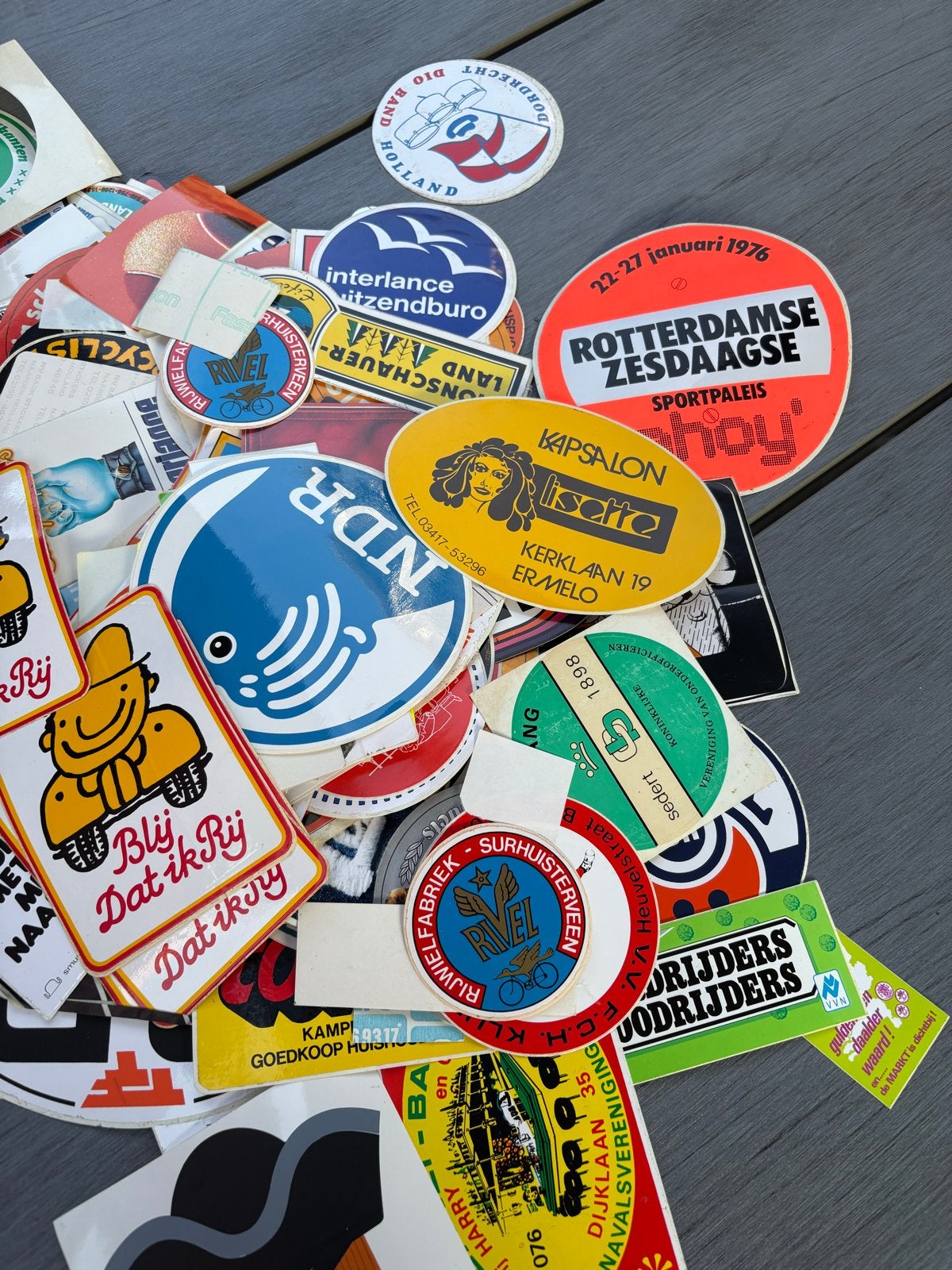 Grote collectie vintage stickers (jaren '70 - '80), Ophalen of Verzenden, Gebruikt, Overige typen