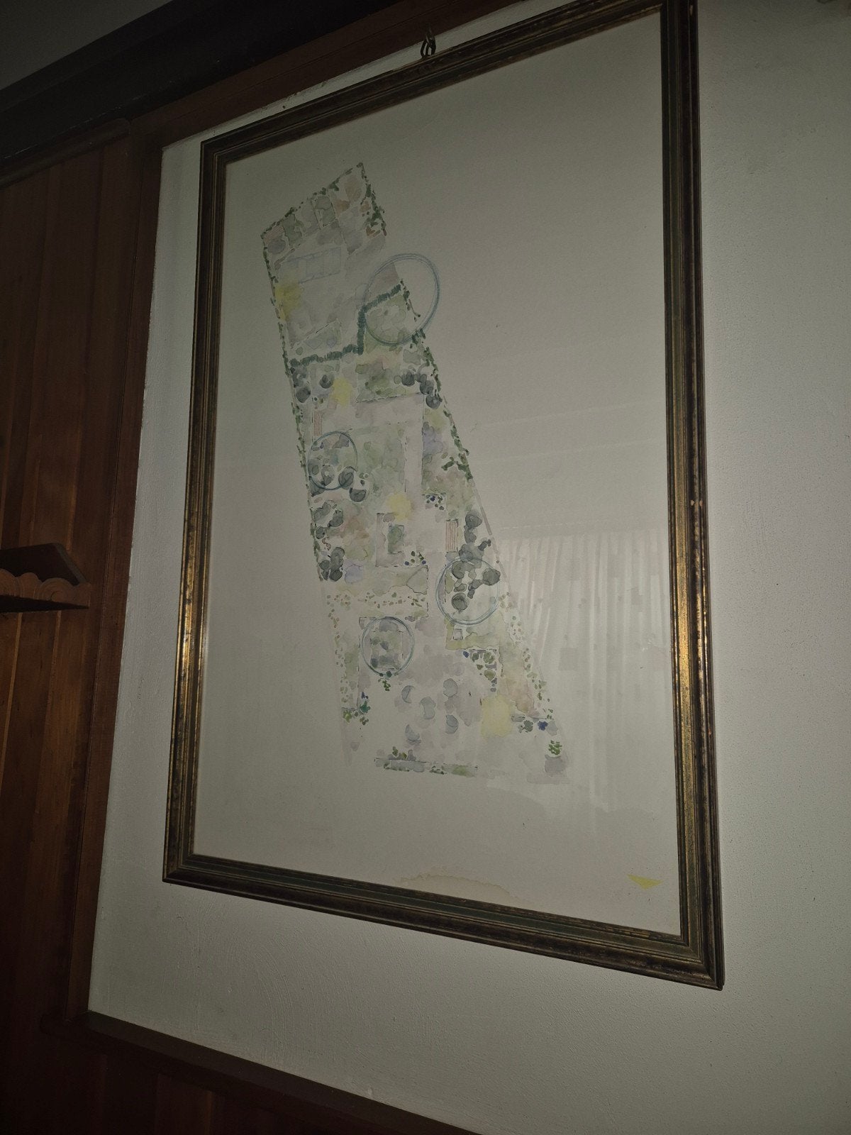 Ingelijste tekening/print met lichte beschadigingen, Antiek en Kunst, Ophalen