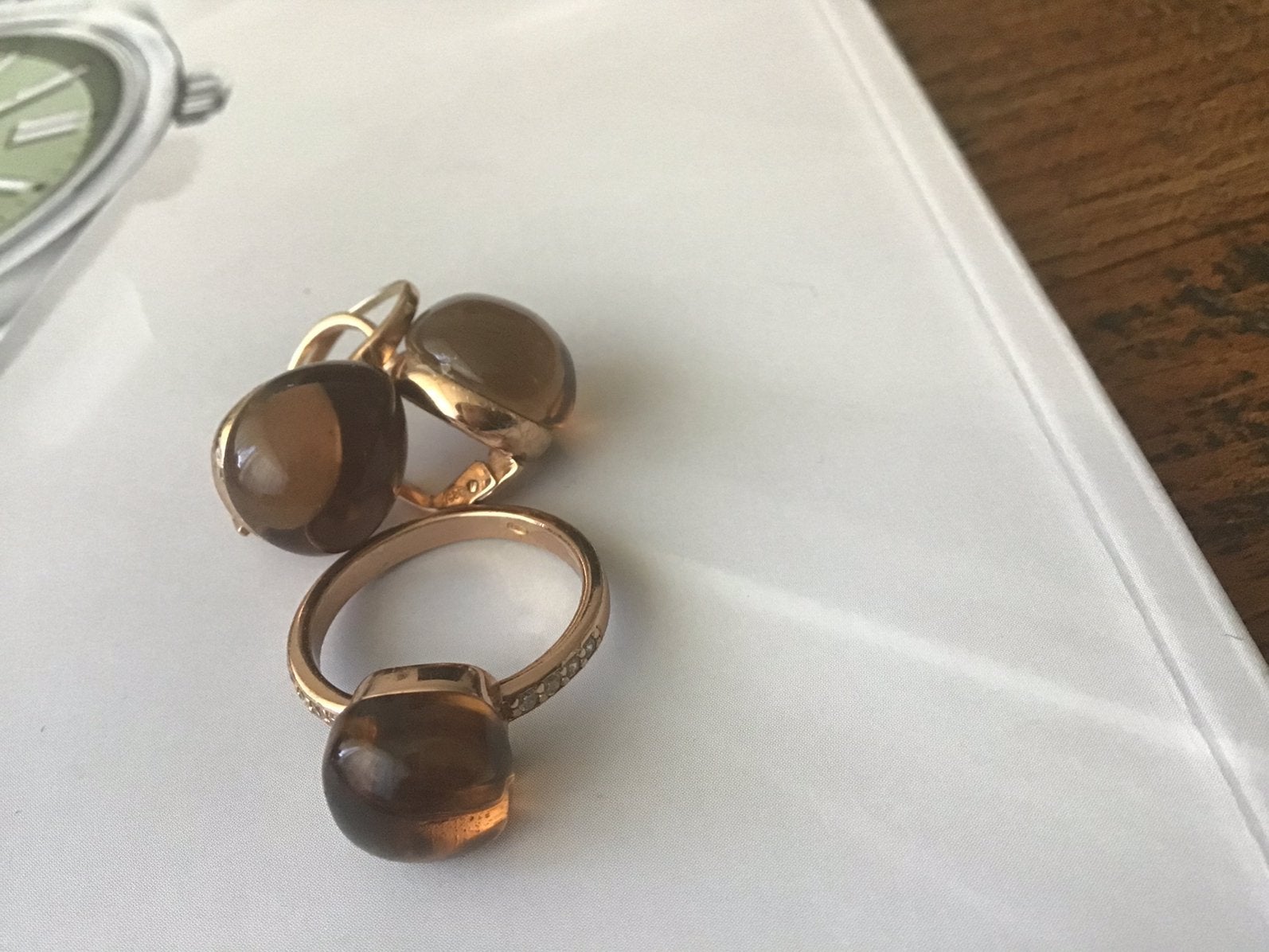 Zilveren ring met oorbellen, Ophalen of Verzenden, Zo goed als nieuw, Zilver