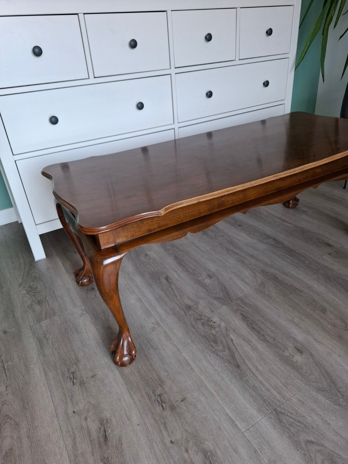 Vintage Chippendale tafel notenhout 118x51x47 koffietafel, Antiek en Kunst, Antiek | Meubels | Tafels, Ophalen