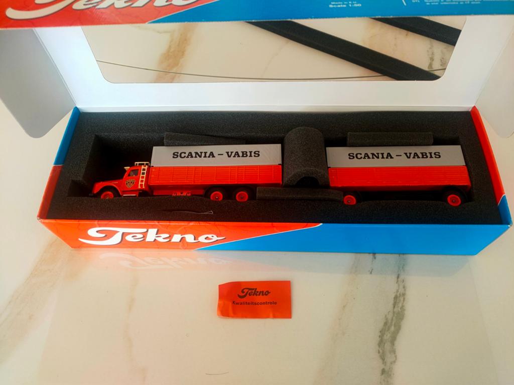 Tekno Scania-Vabis vrachtwagen met oplegger (schaal 1:50), Ophalen of Verzenden, Nieuw, Bus of Vrachtwagen, Tekno