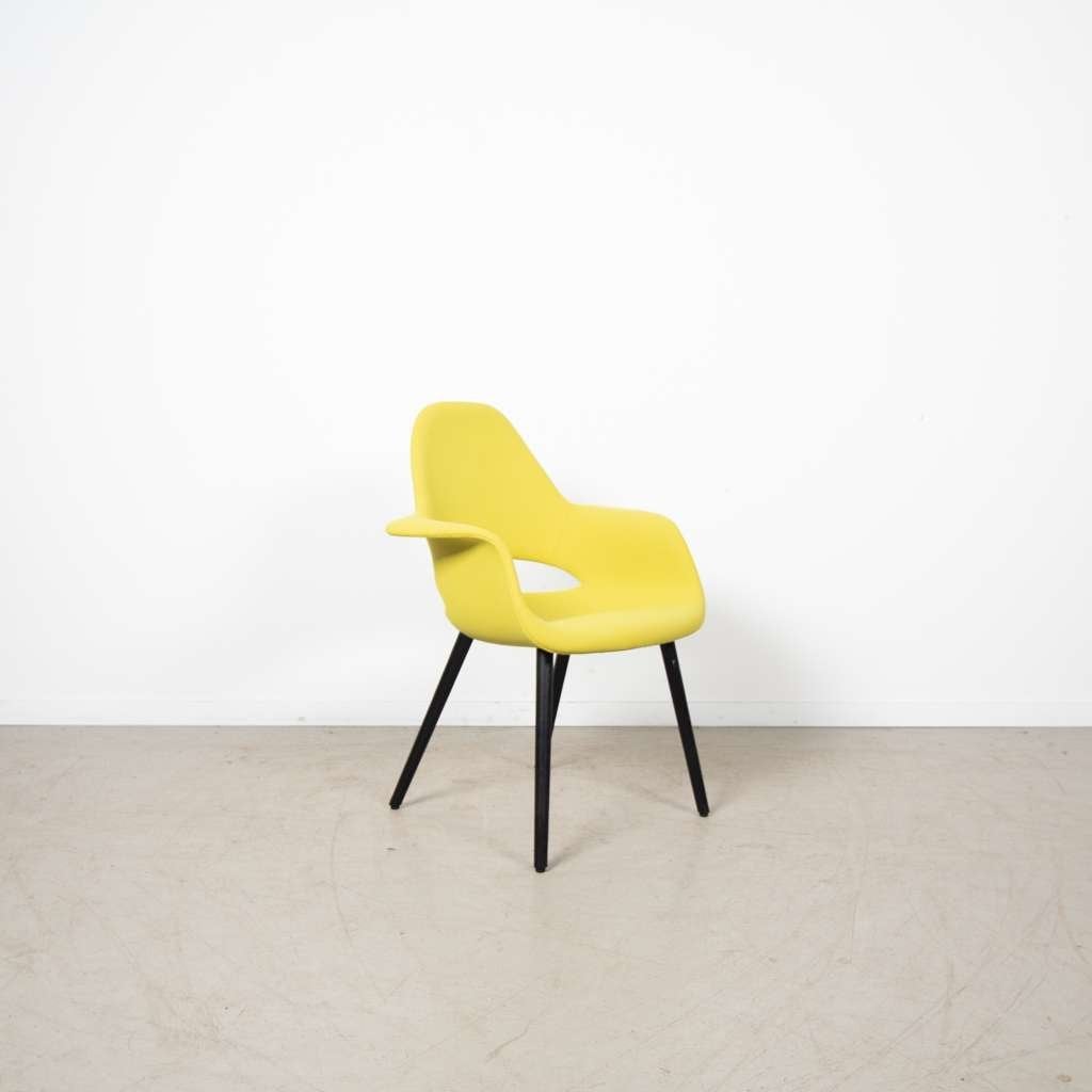 1x Vitra Organic Conference Stoel Geel Stof