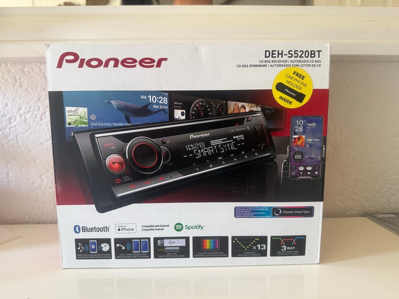 Pioneer DEH-S520BT Autoradio met Bluetooth en Spotify, Auto diversen, Autoradio's, Ophalen of Verzenden, Nieuw