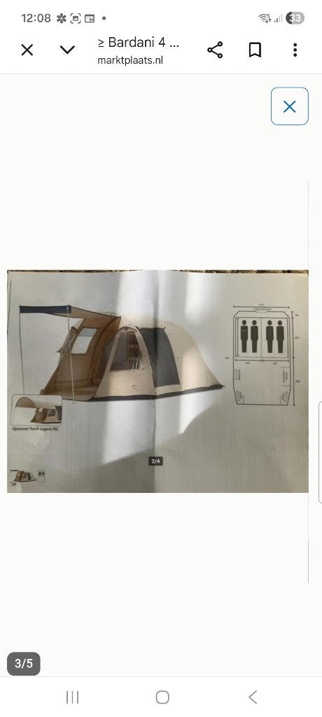 Tent Bardani Salerno, Caravans en Kamperen, Tenten, Ophalen, Gebruikt, Tot en met 4