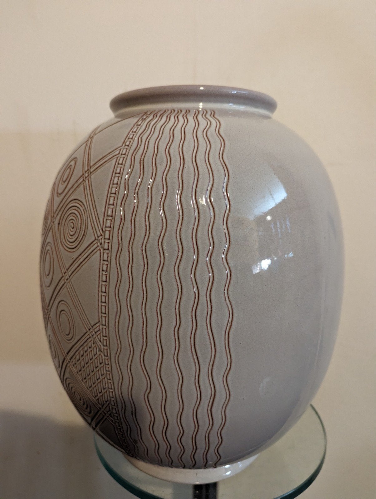Vintage aardewerken vaas van W.Visser voor Sphinx jaren '50s, Ophalen of Verzenden
