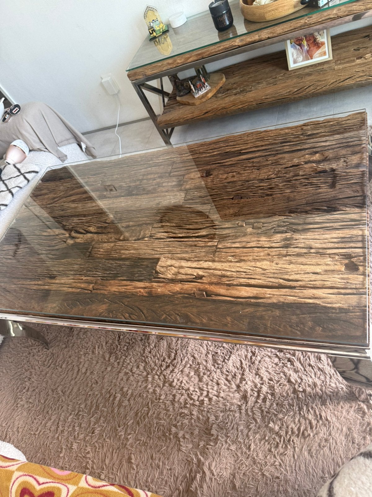 Salontafel en eettafel inclusief glas, Ophalen, 50 tot 100 cm, Rechthoekig, Glas