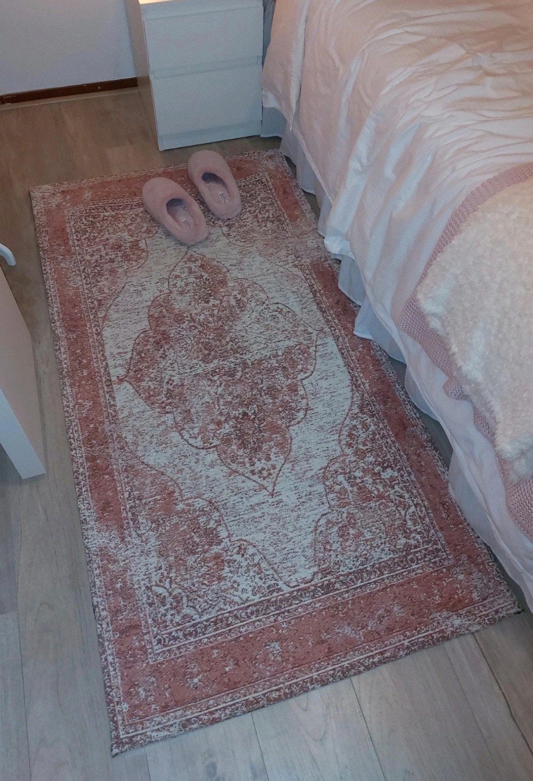 Roze Vintage Persian Vloerkleed, Gebruikt, 100 tot 150 cm, Rechthoekig, 50 tot 100 cm