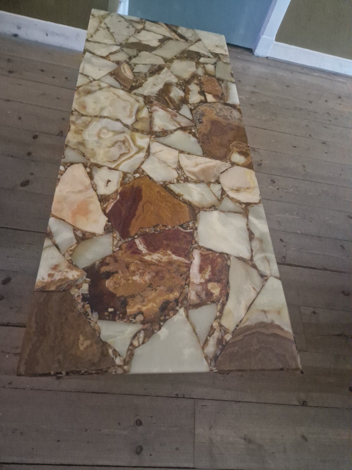Vintage brutalist/mid-century salontafel, Ophalen, Gebruikt, 100 tot 150 cm, 50 tot 100 cm