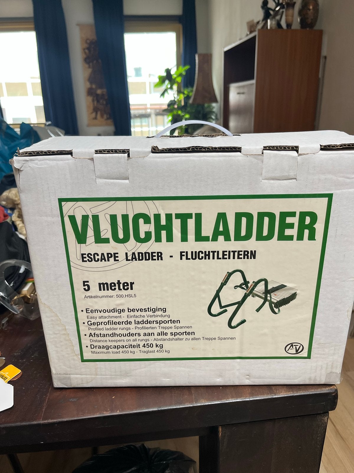 Nieuwe Vluchtladder 5 meter - Veiligheid voorop!, Doe-het-zelf en Verbouw, Ophalen, Nieuw, Ladder, Opvouwbaar of Inschuifbaar