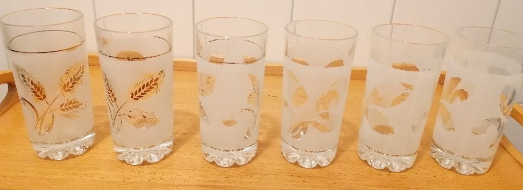 Vintage limonade/waterglazen merk Italy 6 stuks € 15,00, Ophalen of Verzenden