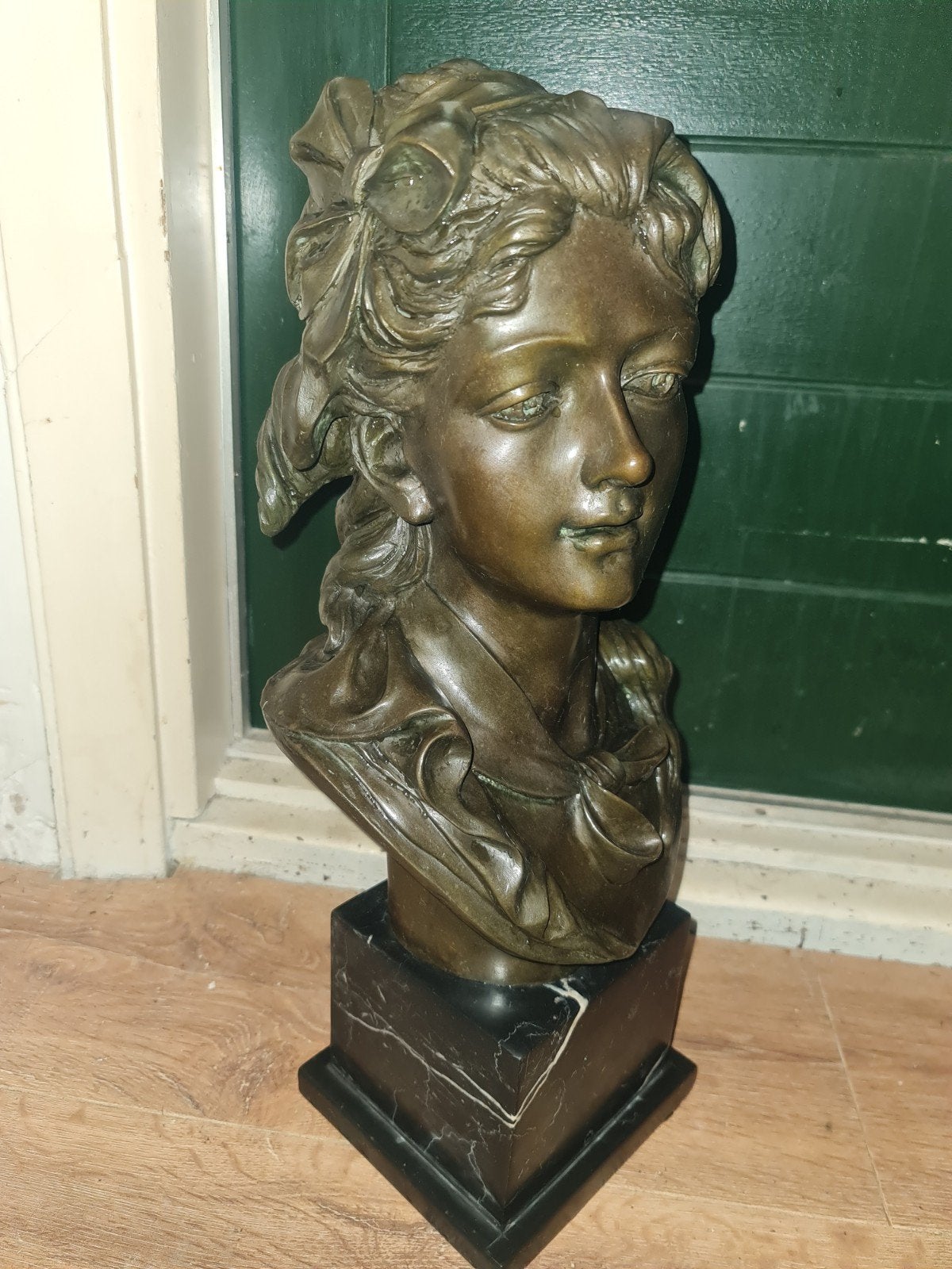 Bronzen buste groot gesigneerd, Antiek en Kunst, Ophalen, Brons, 50 - 100 cm