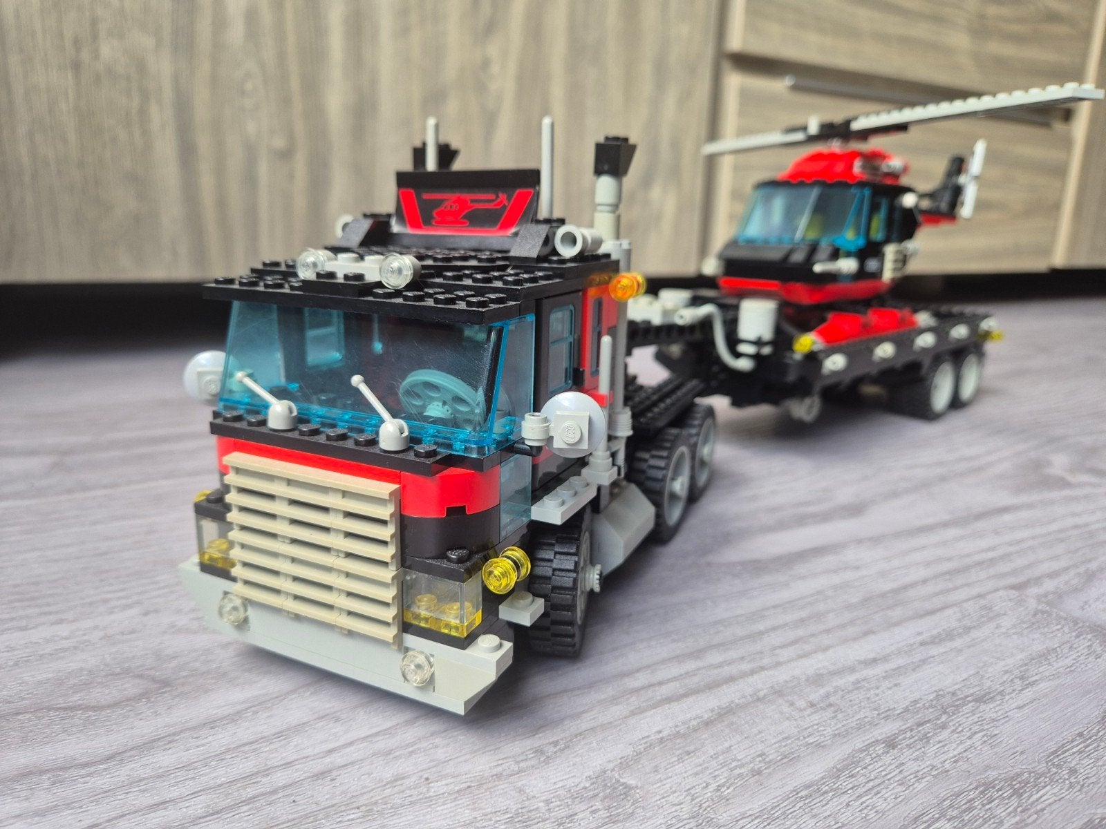Lego Model Team 5590 Vrachtwagen met Helikopter, Ophalen of Verzenden, Gebruikt