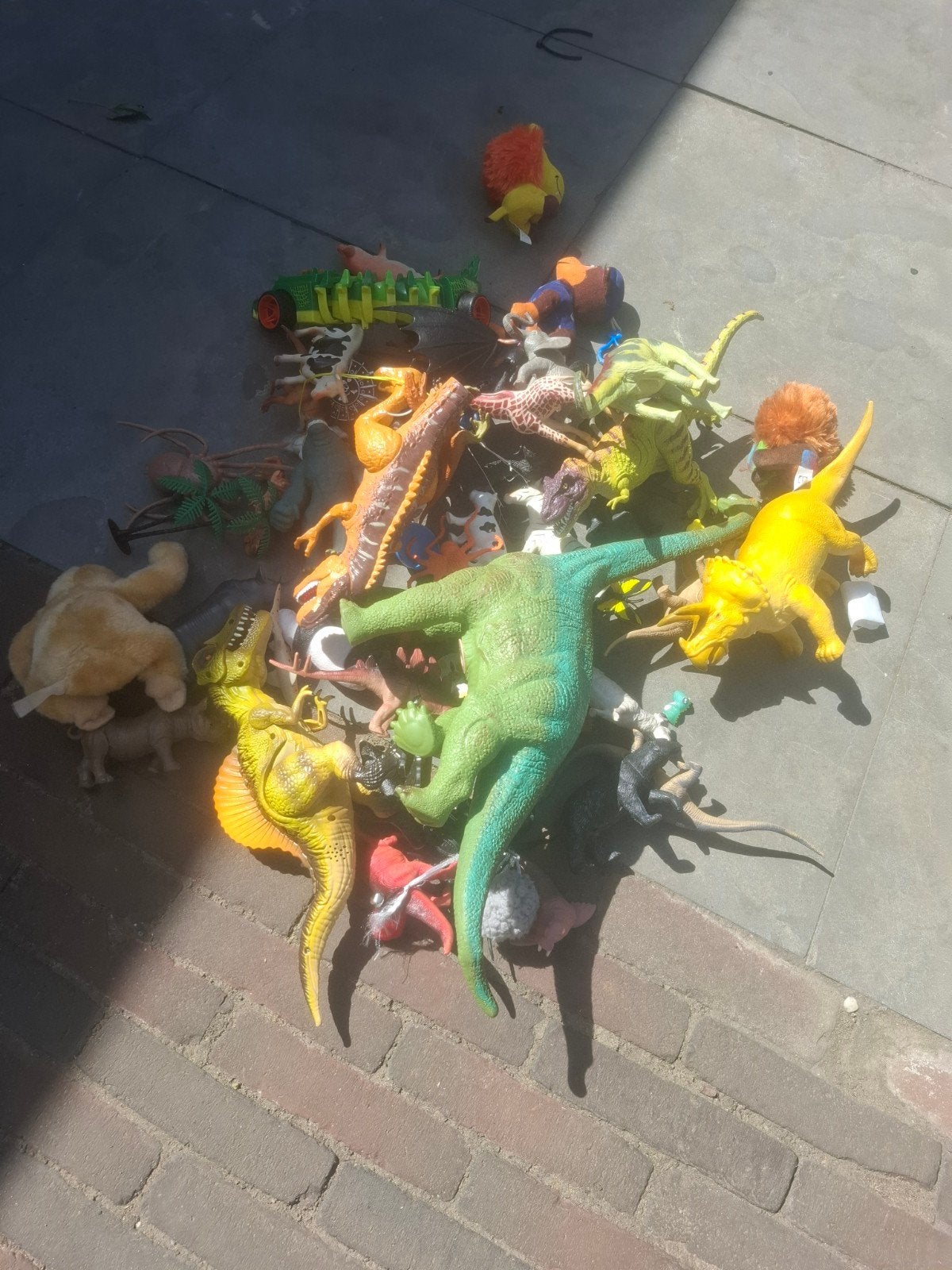 Grote zak met speelgoed dieren, dinos en wilde dieren, Ophalen of Verzenden, Gebruikt, Jongen of Meisje