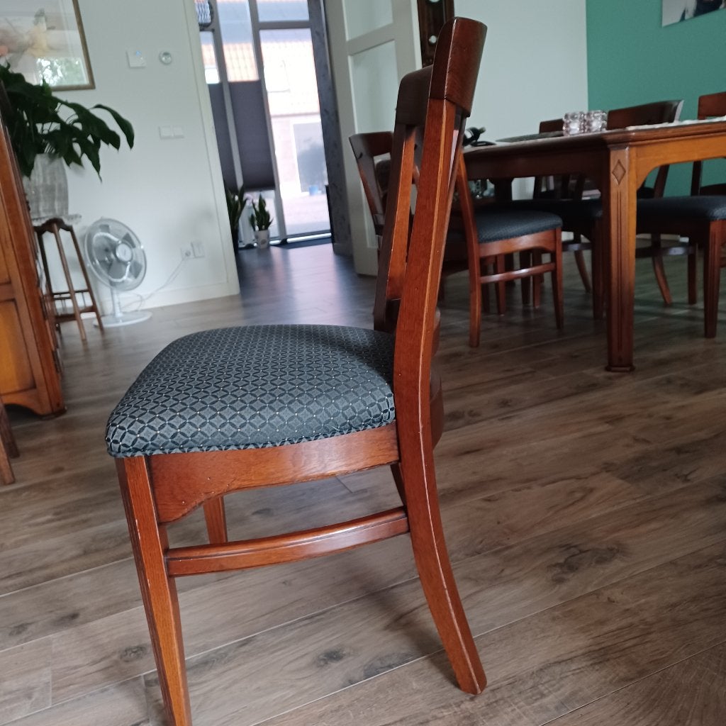 Eettafel met stoelen, Ophalen, Eikenhout, 50 tot 100 cm, Zo goed als nieuw