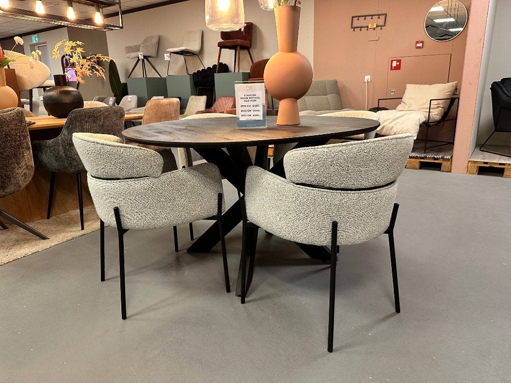 Set stoelen boucle - beige stoelen - eetkamerstoel beige, Ophalen, Overige kleuren, Nieuw, Stof