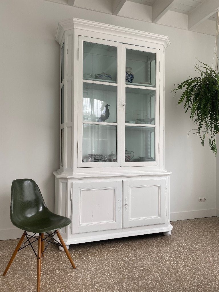 Klassiek wit geschilderde Servieskast, Gebruikt, 200 cm of meer, Overige houtsoorten, 50 tot 75 cm
