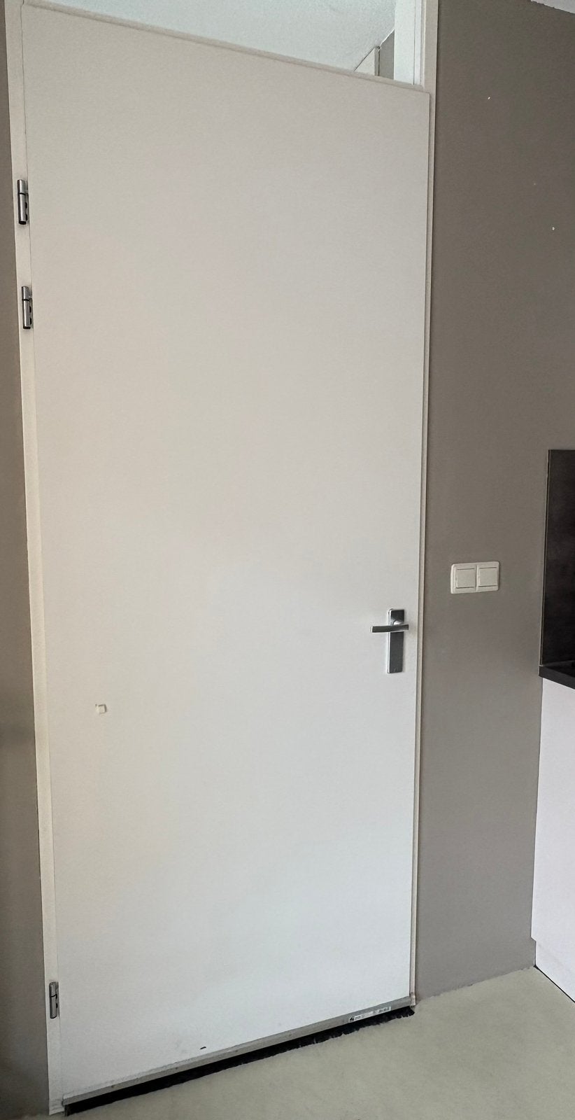 Witte binnendeur met bovenlicht en klink incl. opdek kozijn, Ophalen, Gebruikt, 80 tot 100 cm, 215 cm of meer