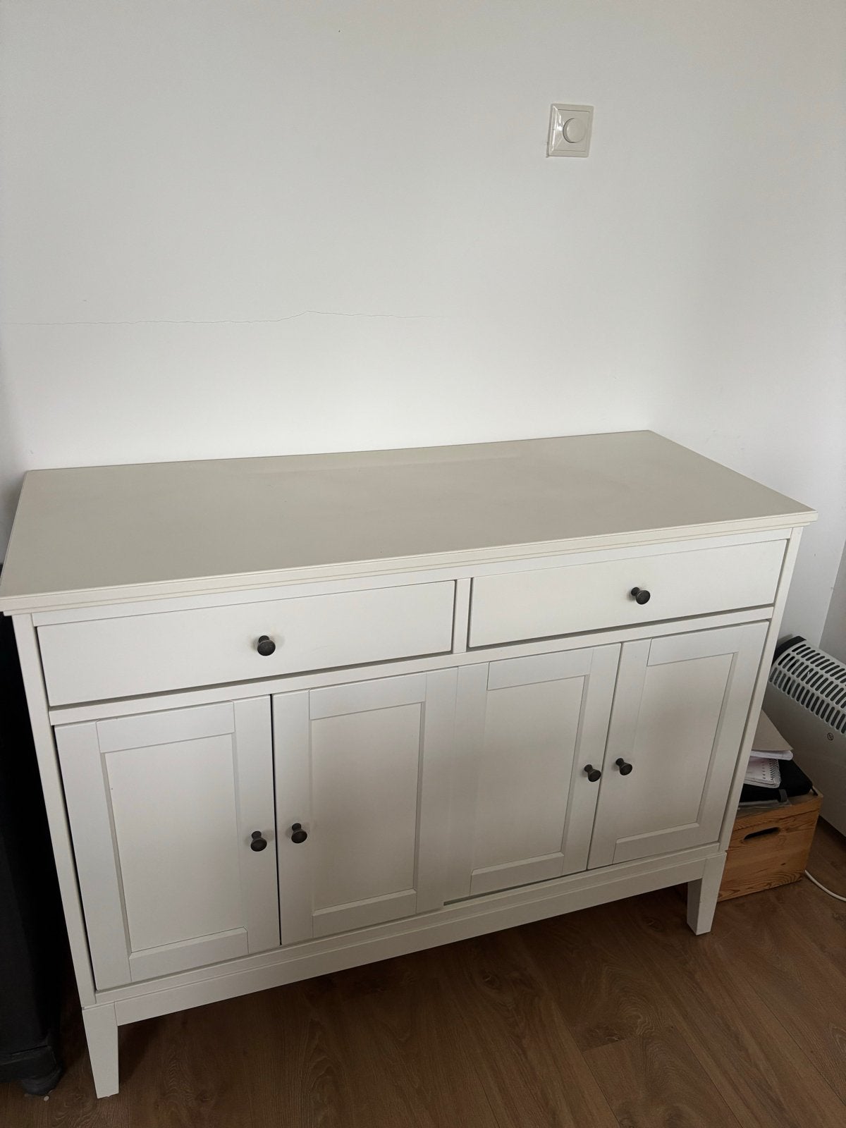 Witte IKEA kast met lades en deuren, Ophalen, 100 tot 150 cm, Zo goed als nieuw, Met lade(s)