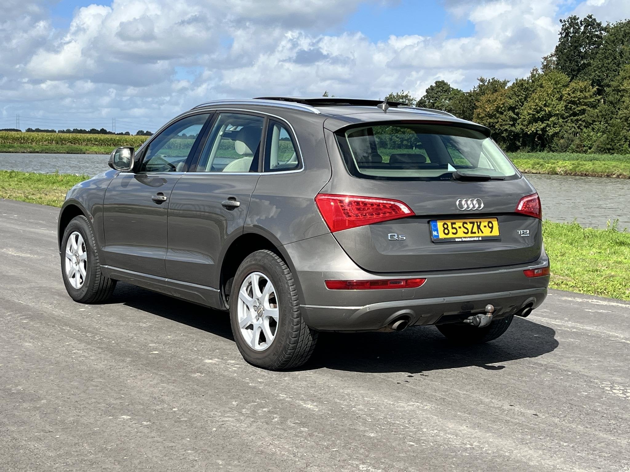Audi Q5 2.0 TFSI quattro Pro Line Clima, cruise, stoelverwar, Auto's, Automaat, Gebruikt, Beige, 4 cilinders