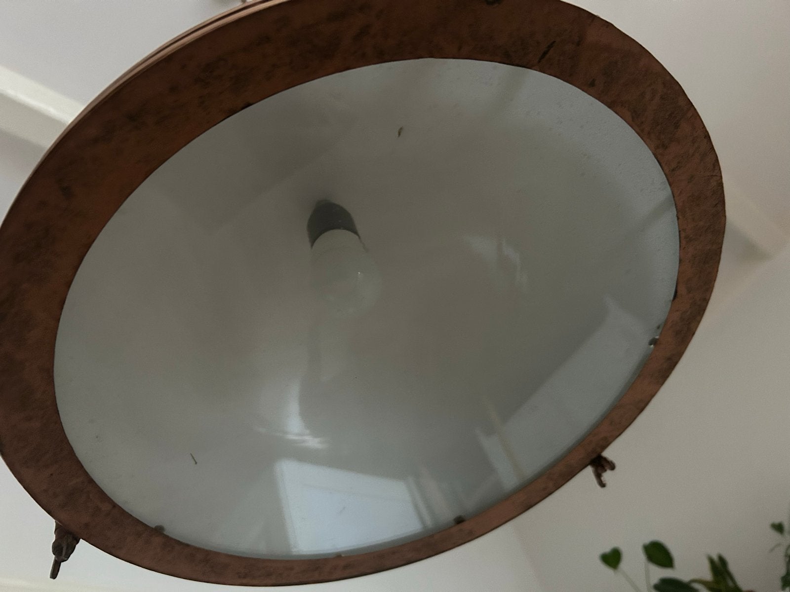 Industriële hanglampen - roestbruin metaal, Antiek en Kunst, Antiek | Lampen, Ophalen
