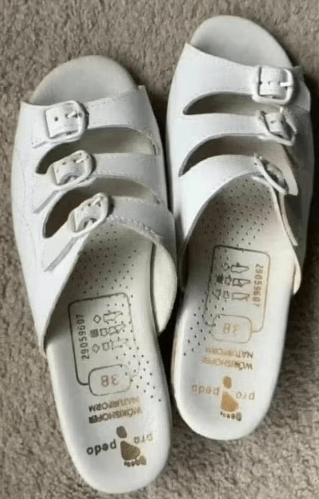 Witte sandalen, damessandalen sleehak; 38; Pro Pedo Naturfor, Wit, Nieuw, Sandalen of Muiltjes, Ophalen of Verzenden